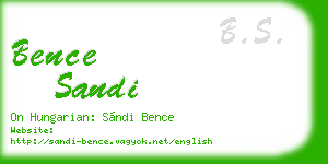 bence sandi business card